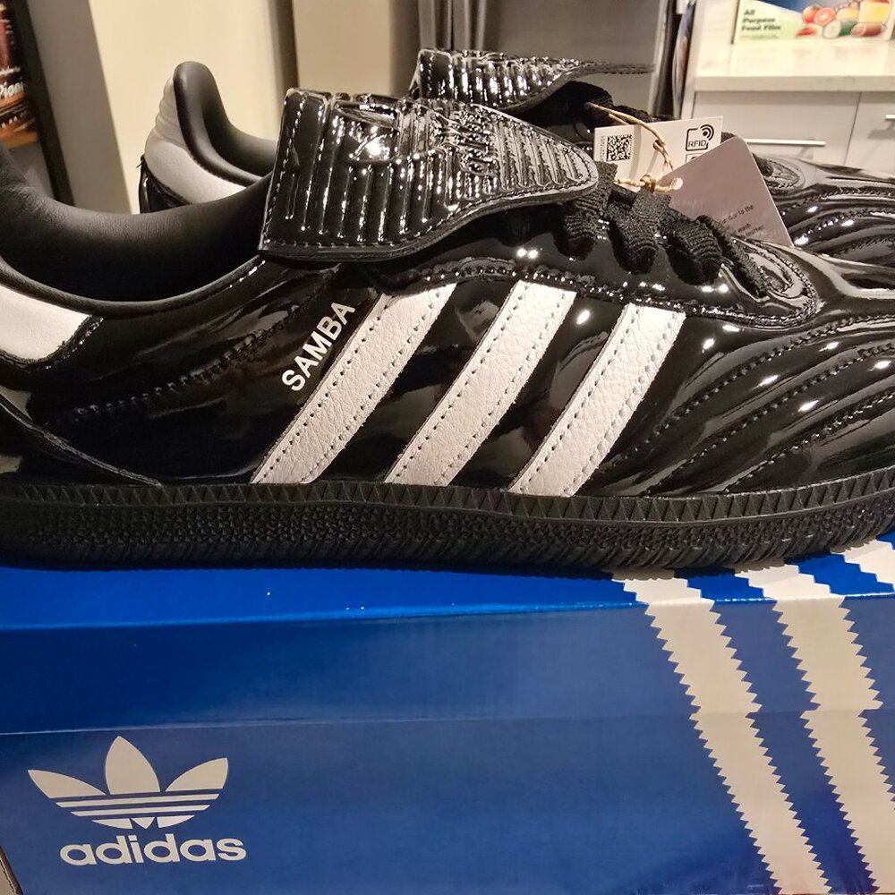adidas Originals Samba LT MENS SIZE 10 WOMENS 11 PATENT BLACK NWT JI2707 NEW - Picture 6 of 16